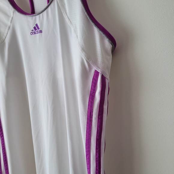 ADIDAS Climalite Racerback White and Purple Sports Tank Top Size M - Picture 10 of 12